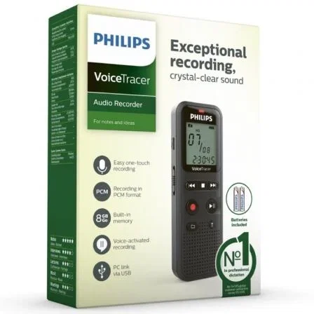 Philips VoiceTracer DVT1160 Grabadora de Voz 8 GB Negro Philips VoiceTracer DVT1160 Grabadora de Voz 8 GB Negro